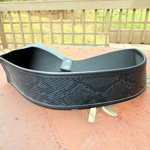 EUC Y2K 14 & & Union Black Snakeskin Print Wide Stretch Belt - Picture 2 of 6